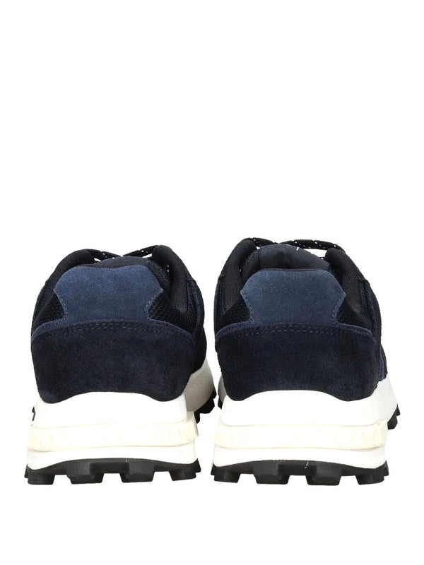 ARMANI EXCHANGE Sneakers In Camoscio E Mesh Con Logo All Over Armani Exchange - Blu