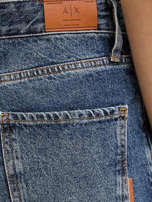 ARMANI EXCHANGE Jeans 5 Tasche Fit Over In Denim Di Cotone Rigido Armani Exchange - Blu Denim