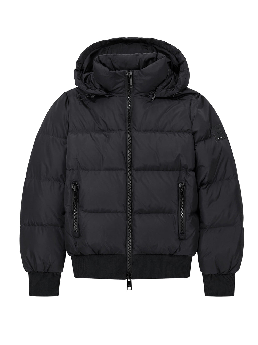 ARMANI EXCHANGE Piumino Armani Exchange Trapuntato Con Cappuccio E Finiture A Costine - Nero