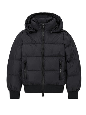 ARMANI EXCHANGE Piumino Armani Exchange Trapuntato Con Cappuccio E Finiture A Costine - Nero