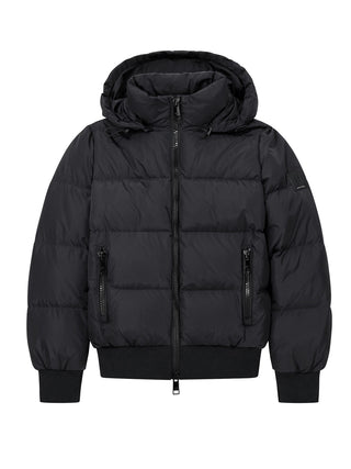 ARMANI EXCHANGE Piumino Armani Exchange Trapuntato Con Cappuccio E Finiture A Costine - Nero
