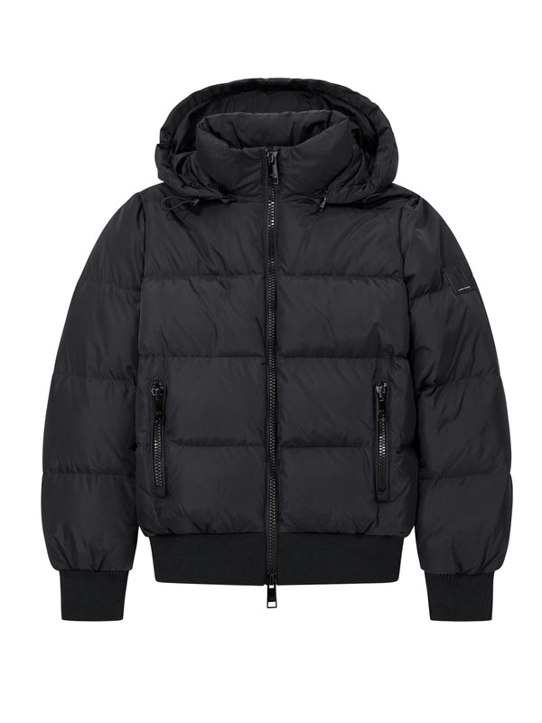 ARMANI EXCHANGE Piumino Armani Exchange Trapuntato Con Cappuccio E Finiture A Costine - Nero