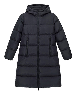 ARMANI EXCHANGE Piumino Armani Exchange Lungo Trapuntato Con Cappuccio E Chiusura Zip Icon - Nero