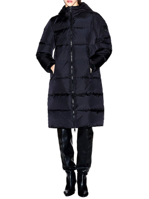 ARMANI EXCHANGE Piumino Armani Exchange Lungo Trapuntato Con Cappuccio E Chiusura Zip Icon - Nero