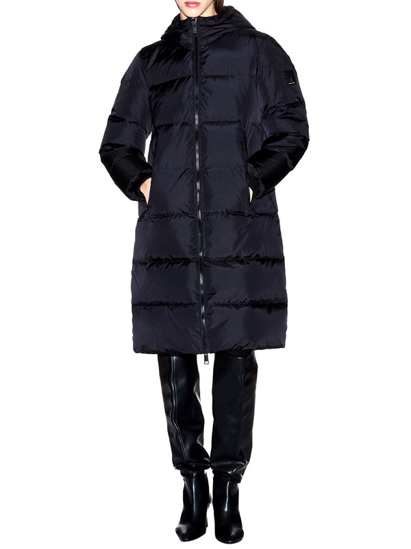 ARMANI EXCHANGE Piumino Armani Exchange Lungo Trapuntato Con Cappuccio E Chiusura Zip Icon - Nero