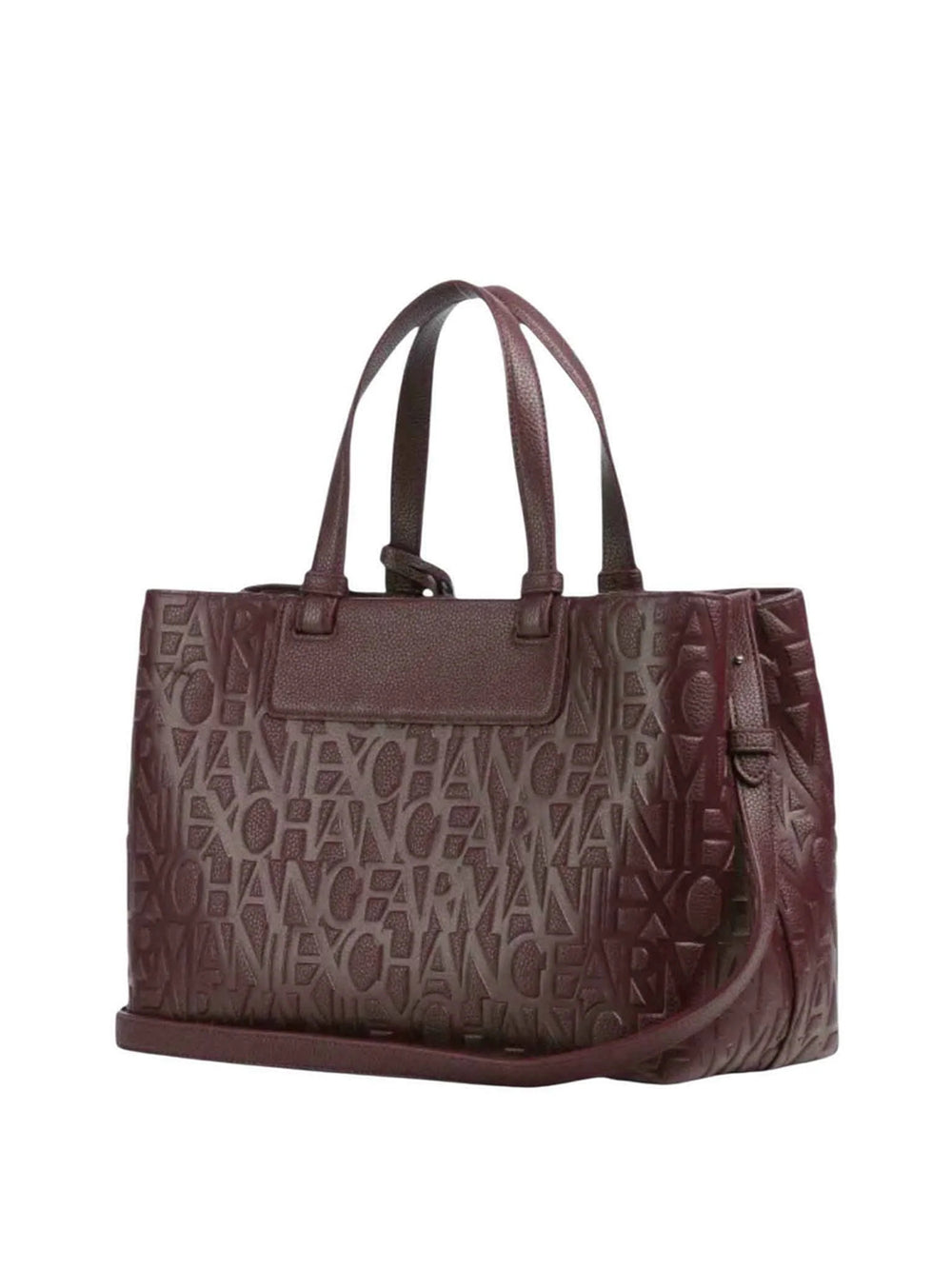 ARMANI EXCHANGE Borsa Shopper Armani Exchange Stampa Monogramma Marrone