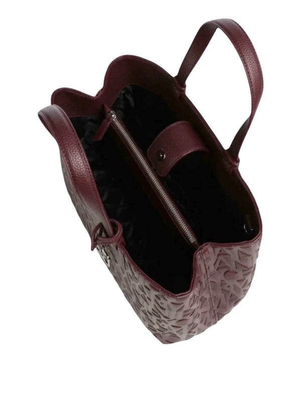 ARMANI EXCHANGE Borsa Shopper Armani Exchange Stampa Monogramma Marrone