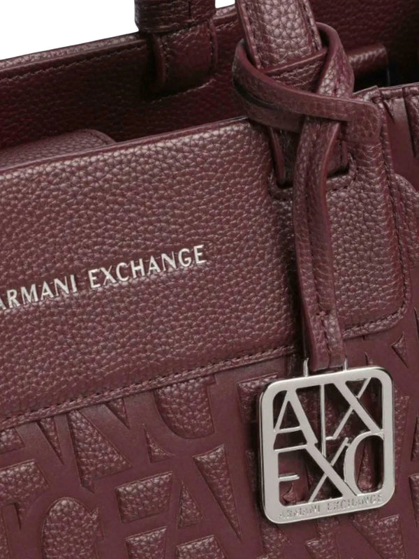 ARMANI EXCHANGE Borsa Shopper Armani Exchange Stampa Monogramma Marrone