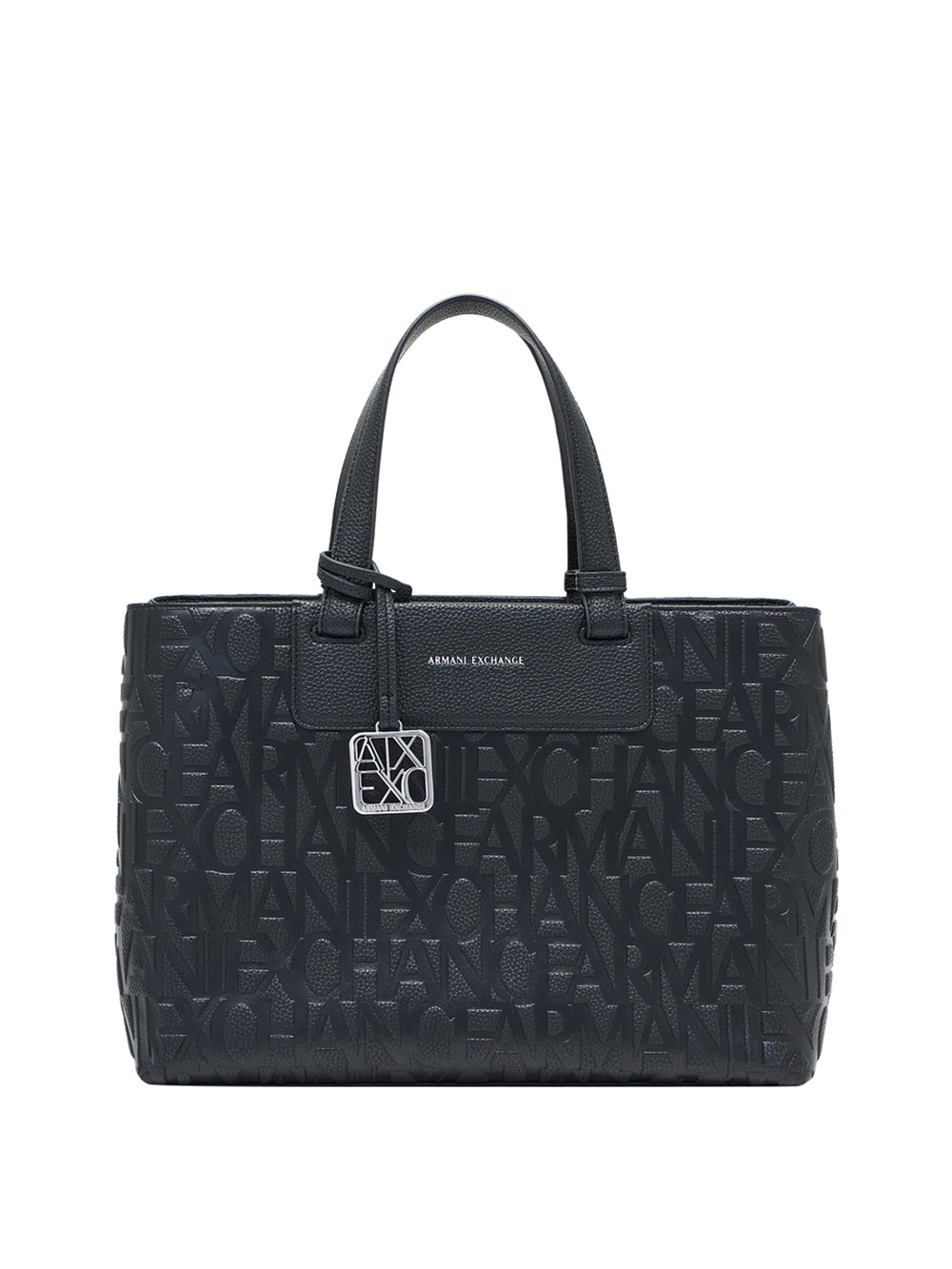 ARMANI EXCHANGE Borsa Shopper Armani Exchange Logo Frontale Nero