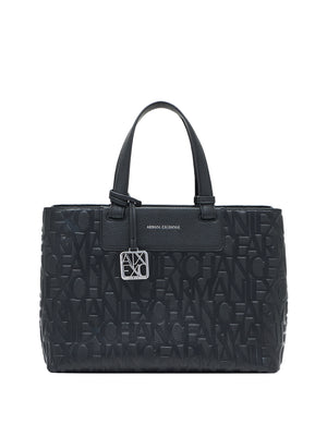 ARMANI EXCHANGE Borsa Shopper Armani Exchange Logo Frontale Nero