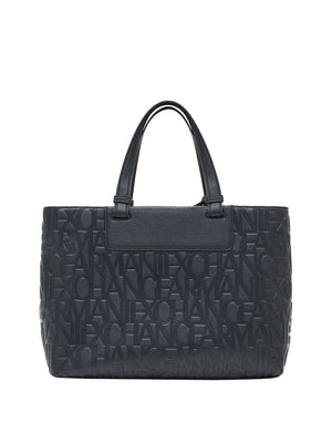 ARMANI EXCHANGE Borsa Shopper Armani Exchange Logo Frontale Nero