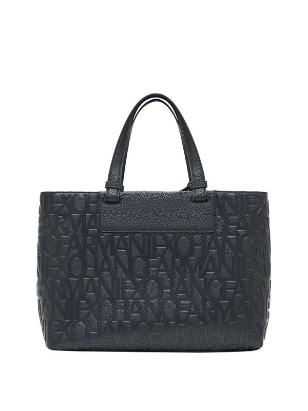 ARMANI EXCHANGE Borsa Shopper Armani Exchange Logo Frontale Nero