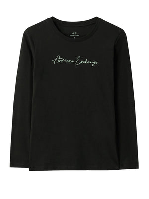 ARMANI EXCHANGE T-Shirt Armani Exchange Logo Frontale - Nero