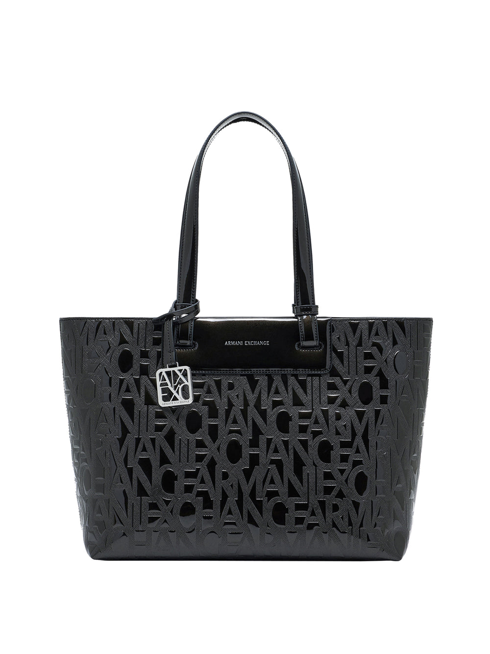ARMANI EXCHANGE Borsa Shopper Armani Exchange Logo Frontale Nero