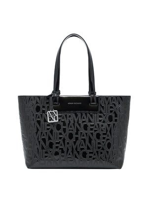 ARMANI EXCHANGE Borsa Shopper Armani Exchange Logo Frontale Nero