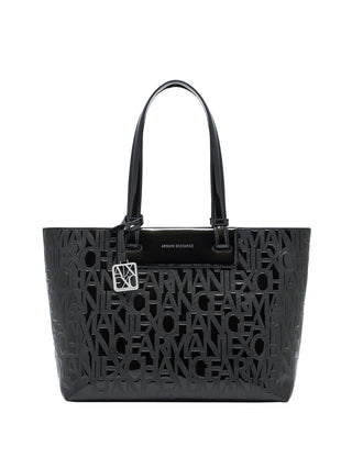 ARMANI EXCHANGE Borsa Shopper Armani Exchange Logo Frontale Nero