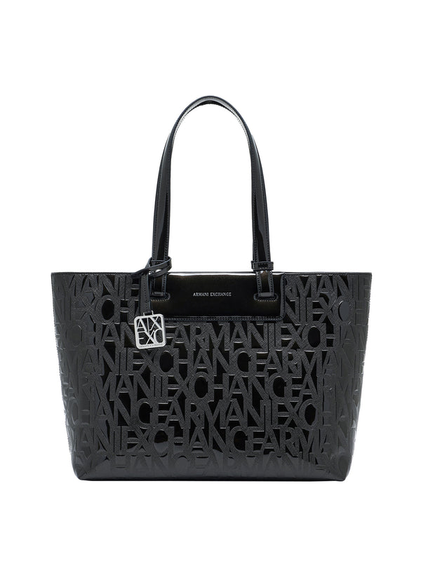 ARMANI EXCHANGE Borsa Shopper Armani Exchange Logo Frontale Nero