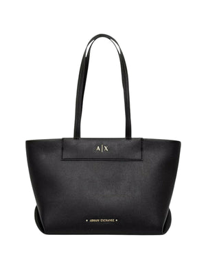 ARMANI EXCHANGE Borsa Shopper Armani Exchange Logo Frontale Nero