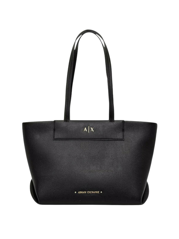 ARMANI EXCHANGE Borsa Shopper Armani Exchange Logo Frontale Nero