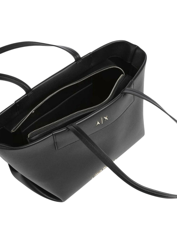 ARMANI EXCHANGE Borsa Shopper Armani Exchange Logo Frontale Nero