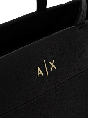 ARMANI EXCHANGE Borsa Shopper Armani Exchange Logo Frontale Nero