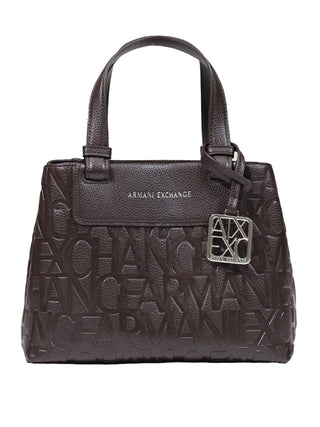 ARMANI EXCHANGE Borsa Shopper Armani Exchange Logo In Rilievo - Marrone