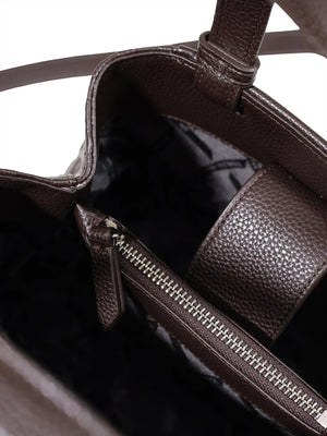 ARMANI EXCHANGE Borsa Shopper Armani Exchange Logo In Rilievo - Marrone