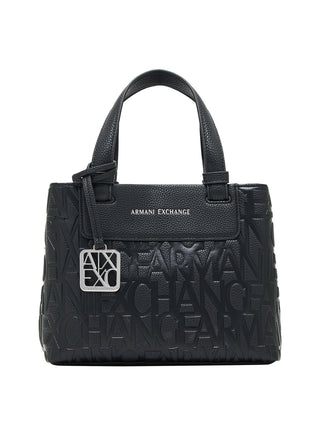 ARMANI EXCHANGE Borsa Armani Exchange shopping Tote con logo in rilievo e tracolla Nero