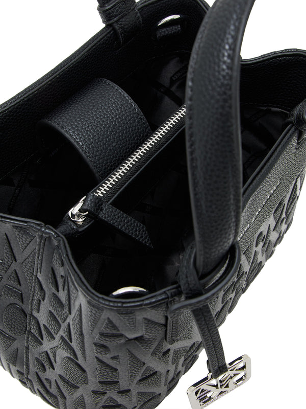 ARMANI EXCHANGE Borsa Armani Exchange shopping Tote con logo in rilievo e tracolla Nero