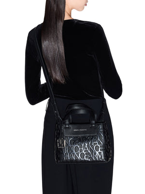 ARMANI EXCHANGE Borsa Armani Exchange shopping Tote con logo in rilievo e tracolla Nero