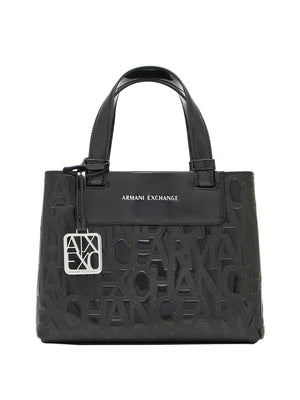 ARMANI EXCHANGE Borsa Shopper Armani Exchange Logo Frontale Nero