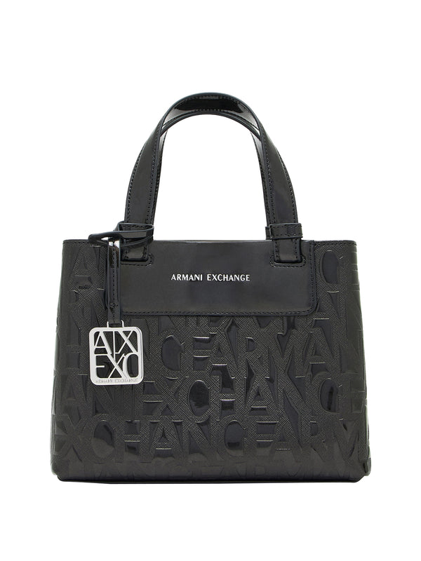 ARMANI EXCHANGE Borsa Shopper Armani Exchange Logo Frontale Nero