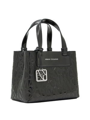 ARMANI EXCHANGE Borsa Shopper Armani Exchange Logo Frontale Nero