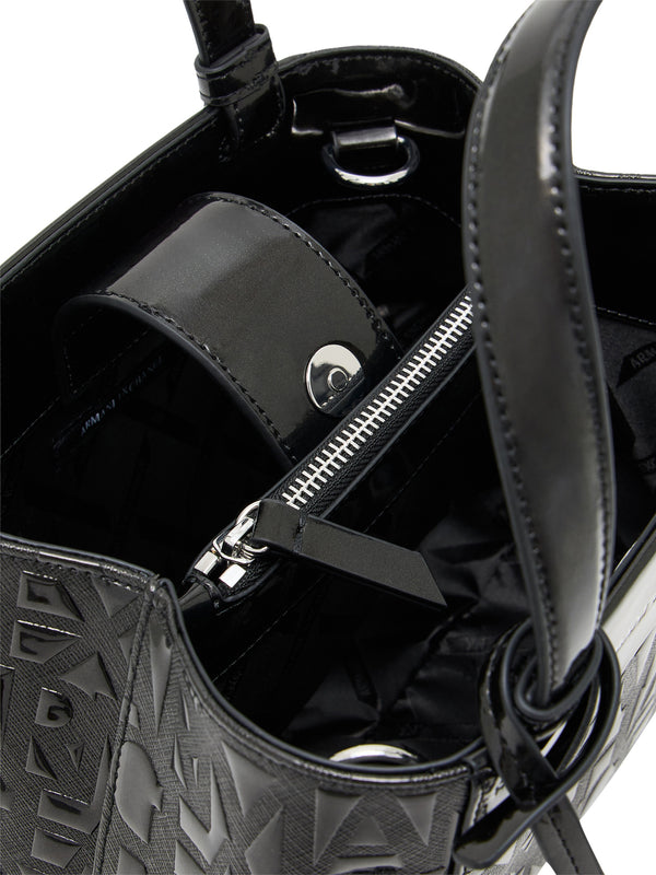 ARMANI EXCHANGE Borsa Shopper Armani Exchange Logo Frontale Nero