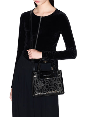 ARMANI EXCHANGE Borsa Shopper Armani Exchange Logo Frontale Nero