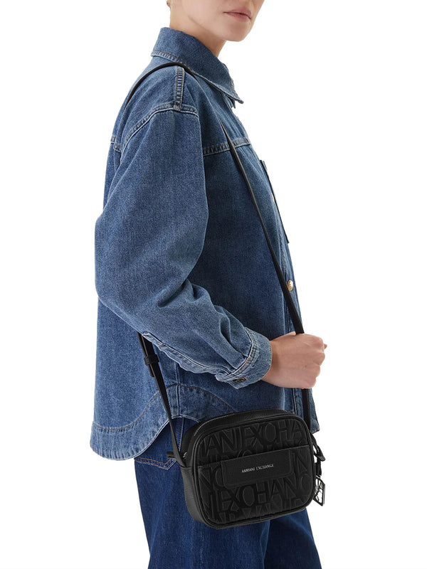 ARMANI EXCHANGE Borsa A Tracolla Logo Frontale Armani Exchange Nero