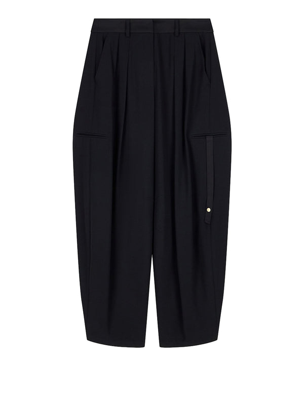 Armani Exchange Pantaloni Oversize In Viscosa Armani Exchange - Nero