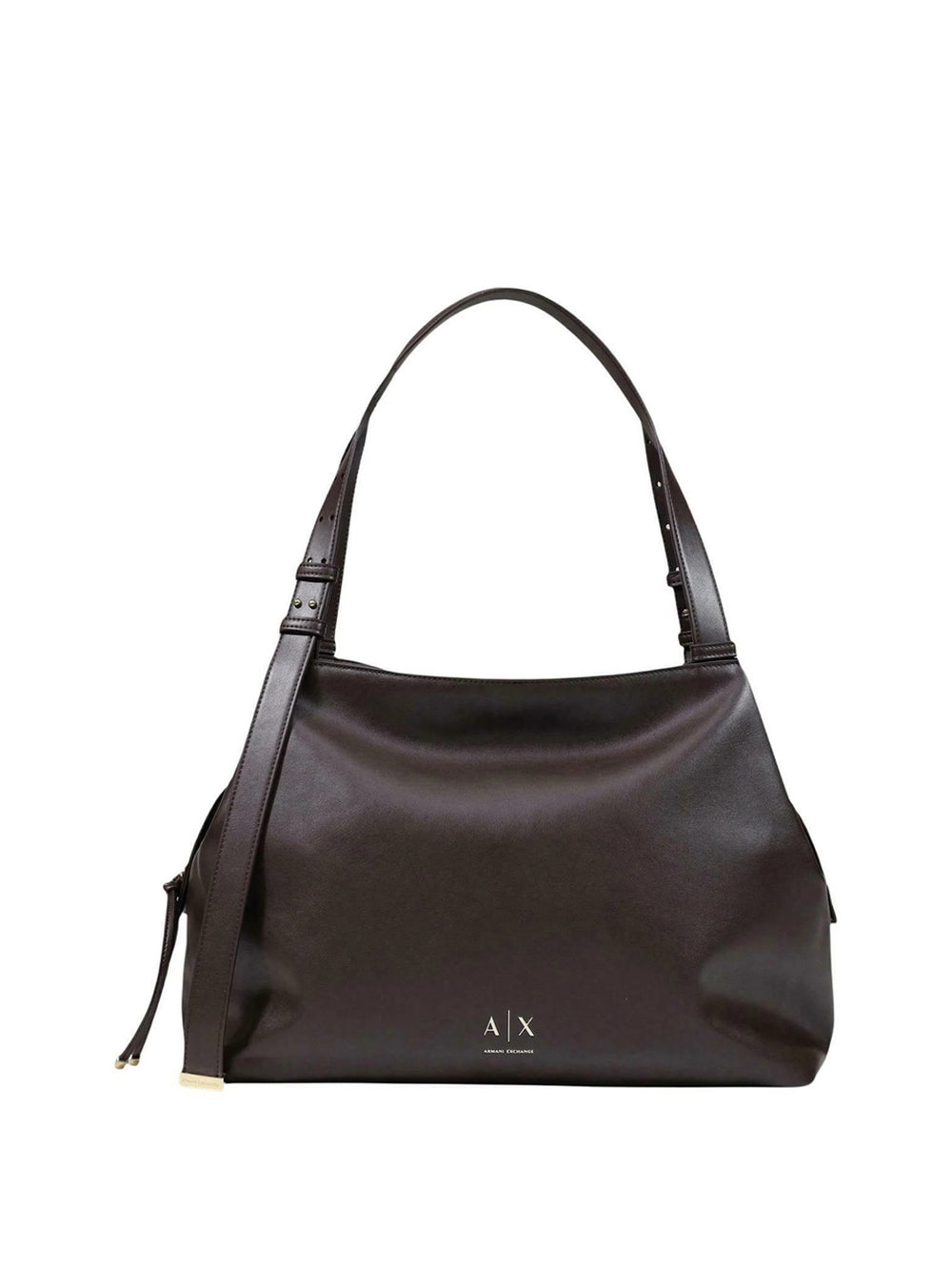 ARMANI EXCHANGE Borsa Shopper Armani Exchange Logo Frontale Marrone
