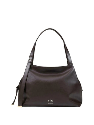 ARMANI EXCHANGE Borsa Shopper Armani Exchange Logo Frontale Marrone