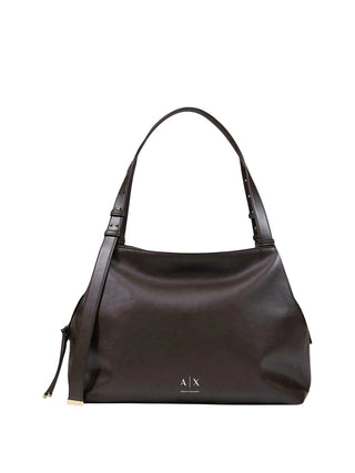 ARMANI EXCHANGE Borsa Shopper Armani Exchange Logo Frontale Marrone