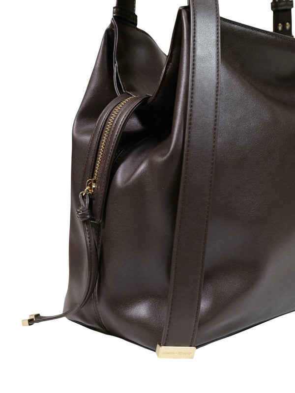 ARMANI EXCHANGE Borsa Shopper Armani Exchange Logo Frontale Marrone