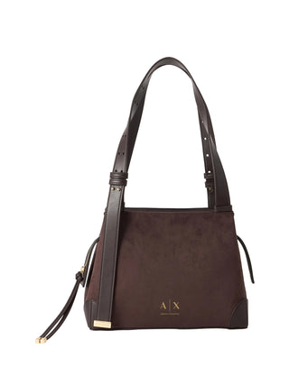 ARMANI EXCHANGE Borsa Shopper Armani Exchange Logo Frontale Marrone