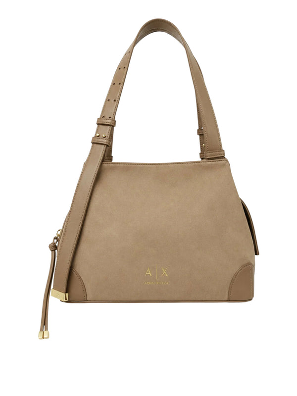 ARMANI EXCHANGE Borsa Shopper Armani Exchange Logo Frontale Beige