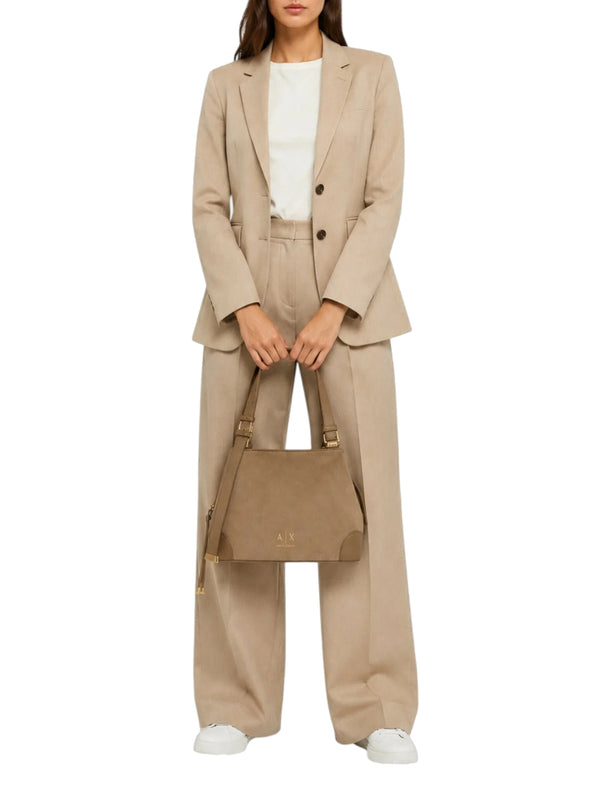 ARMANI EXCHANGE Borsa Shopper Armani Exchange Logo Frontale Beige