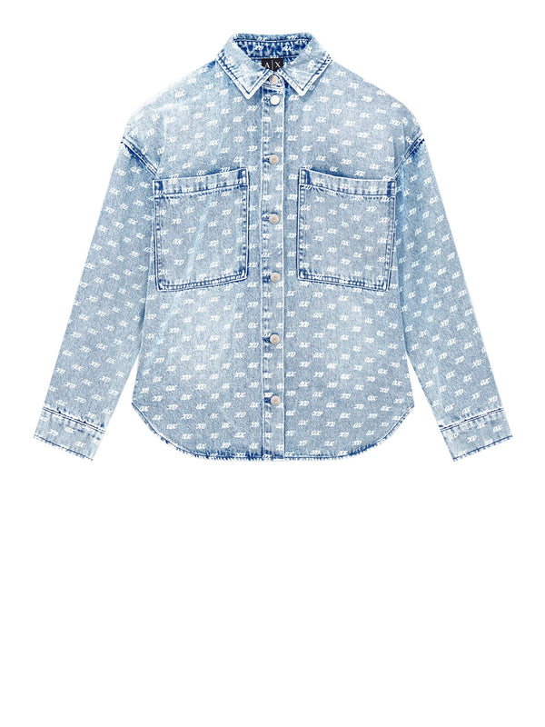 ARMANI EXCHANGE Camicia Armani Exchange Stampa All Over - Blu