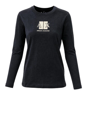 ARMANI EXCHANGE T-Shirt Armani Exchange Logo Frontale Nero