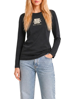 ARMANI EXCHANGE T-Shirt Armani Exchange Logo Frontale Nero