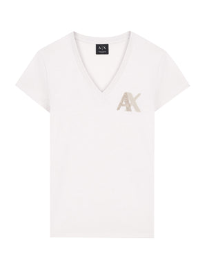 ARMANI EXCHANGE T-Shirt Con Logo In Jersey Di Cotone - Bianco