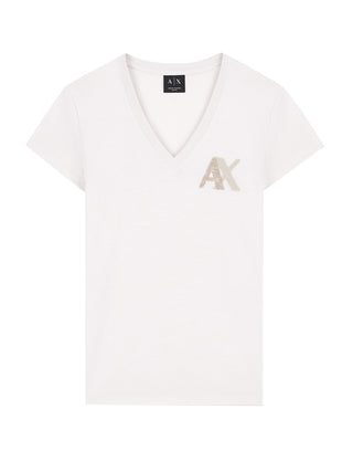 ARMANI EXCHANGE T-Shirt Con Logo In Jersey Di Cotone - Bianco