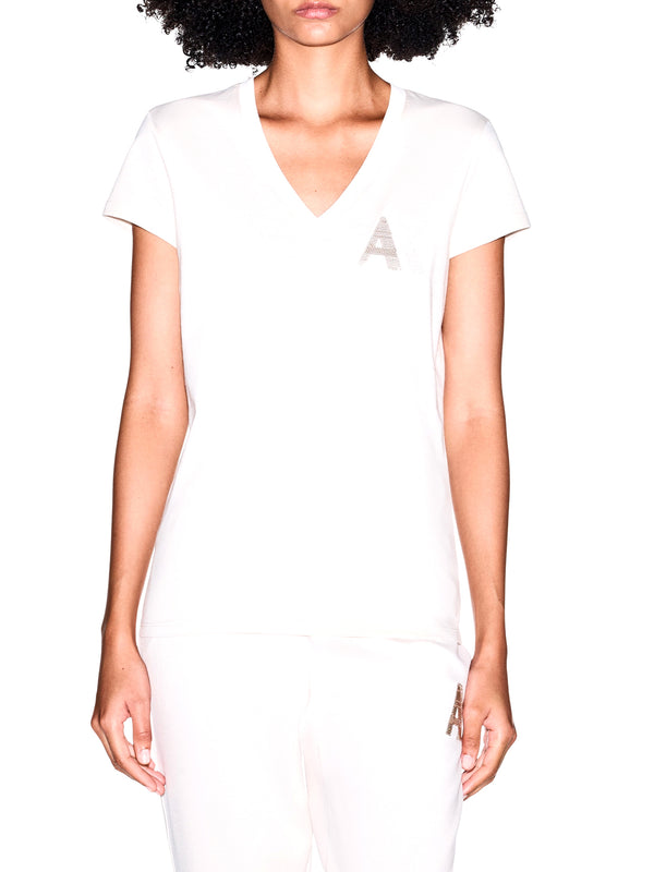 ARMANI EXCHANGE T-Shirt Con Logo In Jersey Di Cotone - Bianco